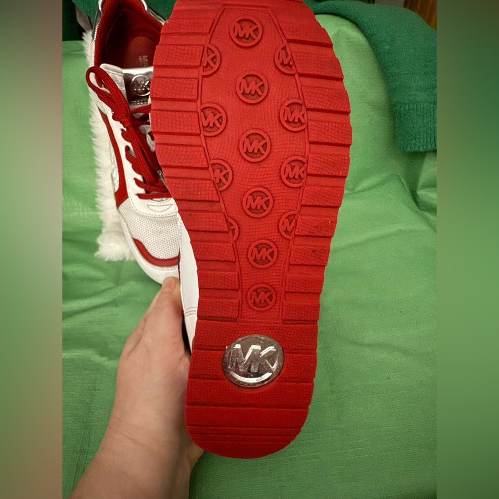 Michael Kors Red and White Women's Sneakers - Picture 5 of 7